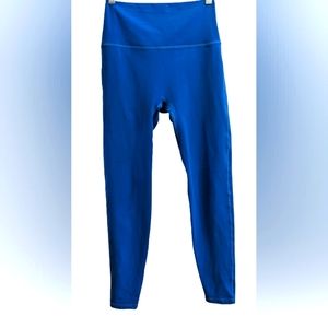 EUC Gold Elite bright blue exposed seams cropped high rise comfy leggings